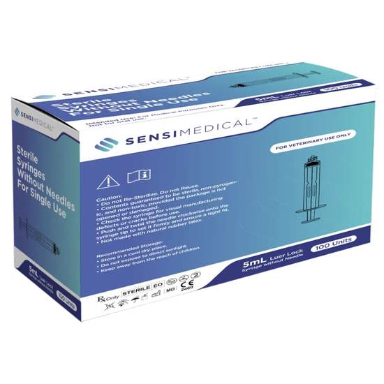 Sensimedical 5 mL Syringe, Luer Lock — Without Needle