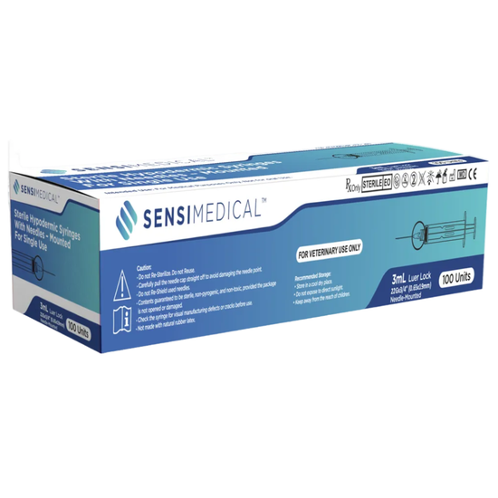 Sensimedical 3 mL Syringe, Luer Lock — With Needle (22G × 3/4”)