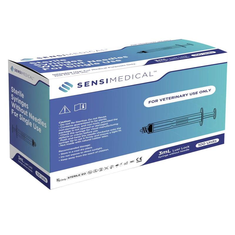 Sensimedical 3 mL Syringe, Luer Lock — Without Needle